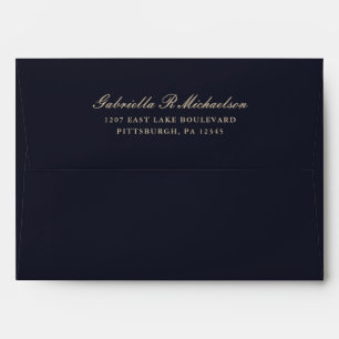 Enveloppe Mariage d'adresse de retour bleu foncé