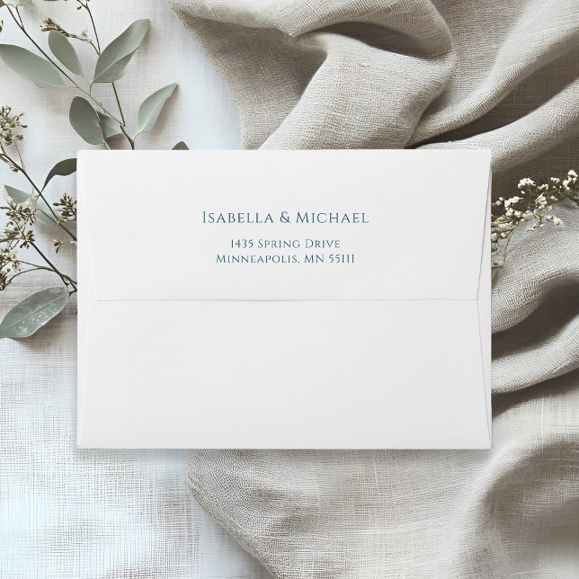 Enveloppe Mariage d'adresse de retour bleu simple (Simple Blue Return Address Wedding Envelope)