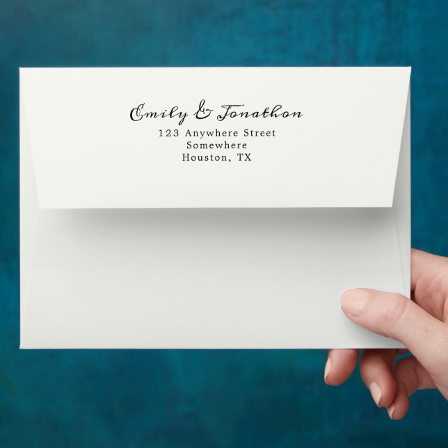 Enveloppe Mariage d'adresse de retour du nom de série de scr (Hand)