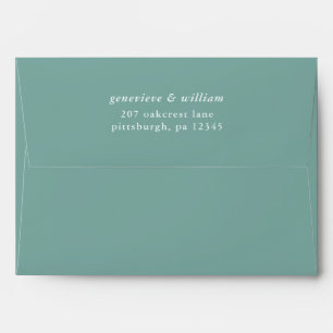 Enveloppe Mariage d'adresse de retour dynamique Cyan Green
