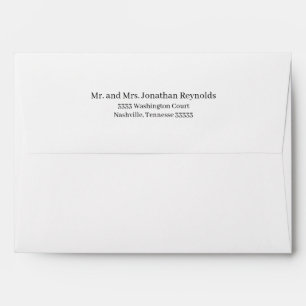 Enveloppe Mariage d'adresse de retour élégant