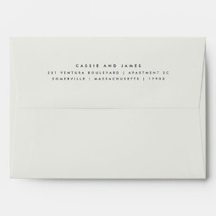 Enveloppe Mariage d'adresse de retour gris clair pré-adressé