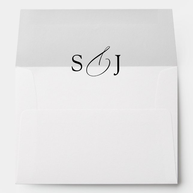 Enveloppe Mariage d'adresse de retour minimal élégant (Créateur téléchargé)