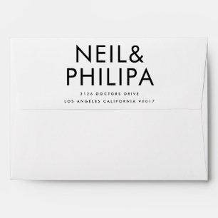 Enveloppe Mariage d'adresse de retour minimaliste Ultra Bold