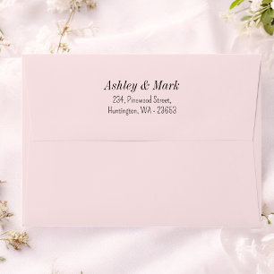 Enveloppe Mariage d'adresse de retour rose vif