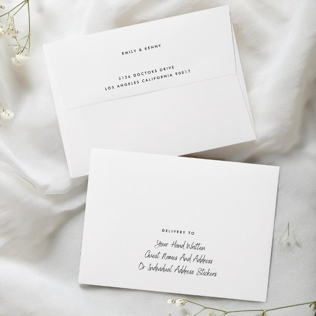 Enveloppe Mariage d'adresse de retour ultra moderne minimali (Créateur téléchargé)