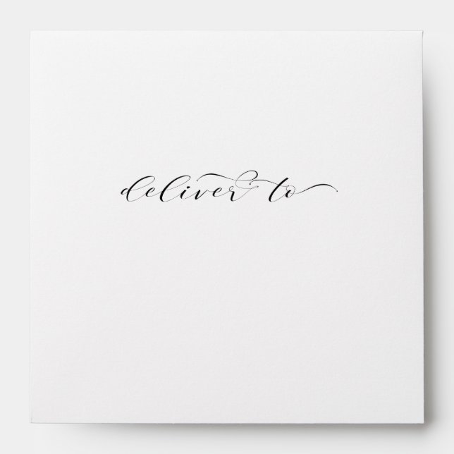Enveloppe Mariage D'Adresse De Retournement Élégant (Devant)