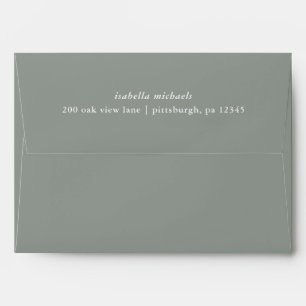 Enveloppe Mariage d'adresse et nom de retour vert moderne