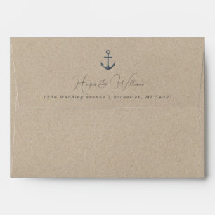 Enveloppe mariage d'adresse papier Ancre kraft