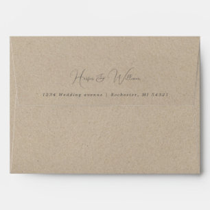 Enveloppe mariage d'adresse papier kraft