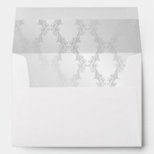 Enveloppe Mariage damassé Argent