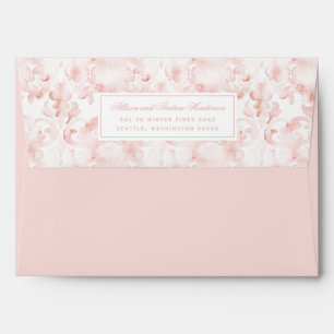 Enveloppe Mariage damassé couleur rose pâle