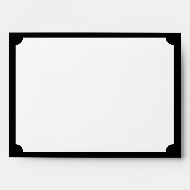 Enveloppe Mariage damassé en noir et blanc (Devant)