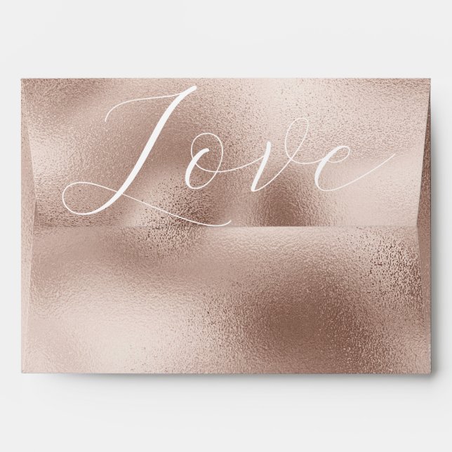 Enveloppe Mariage d'amour blanc Rose rose (Dos (Haut rabat))