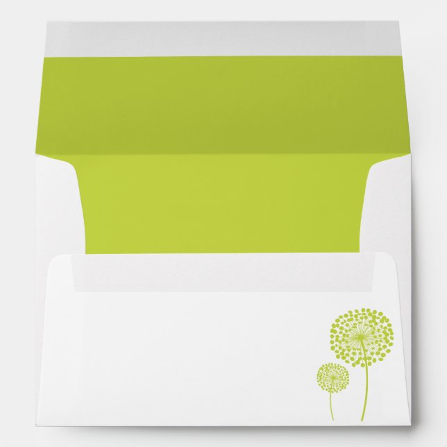 Enveloppe Mariage Dandelion vert (Dos (Bas))