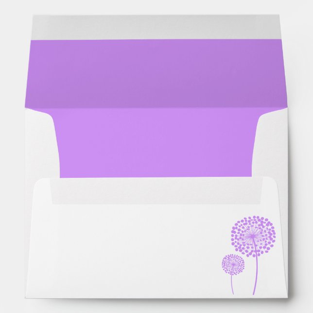 Enveloppe Mariage Dandelion violet (Dos (Bas))