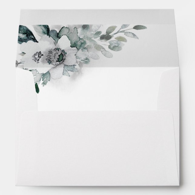 Enveloppe Mariage d'aquarelle blanche naturelle (Dos (Bas))