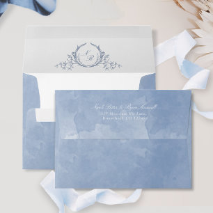 Enveloppe Mariage d'aquarelle bleu foncé