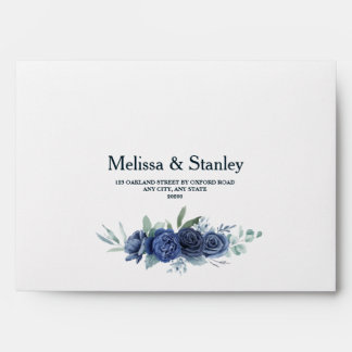 Enveloppe Mariage d'aquarelle bleu rustique Eucalyptus
