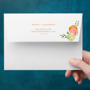 Enveloppe Mariage d'aquarelle Citrus