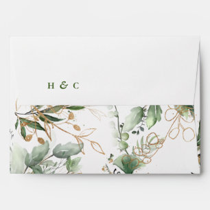 Enveloppe Mariage d'aquarelle de l'Eucalyptus botanique