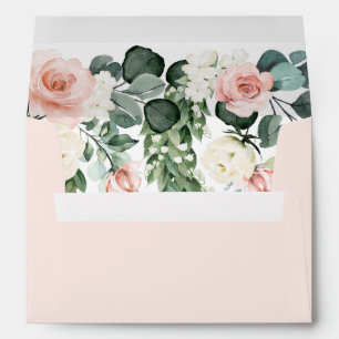 Enveloppe Mariage d'aquarelle de Rose rose clair