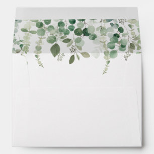 Enveloppe mariage d'aquarelle pour l'eucalyptus