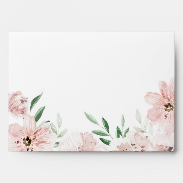 Enveloppe Mariage d'aquarelle rose mauve (Devant)