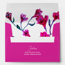 Mariage d'aquarelle rose vif