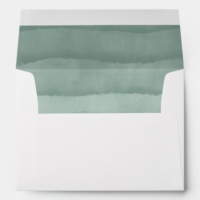 Enveloppe Mariage d'aquarelle verte Sage (Dos (Bas))