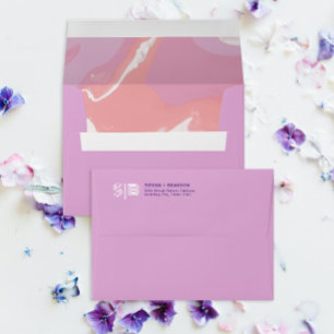 Enveloppe Mariage d'art Abstrait Pink Pastel
