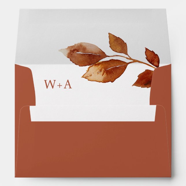 Enveloppe Mariage d'automne simple (Dos (Bas))
