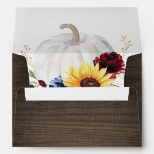 Enveloppe Mariage de automne blanc d'or de roses de