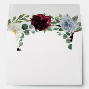 Enveloppe Mariage de automne de canneberge bleu et bordeaux