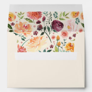 Enveloppe Mariage de automne de fleurs d'automne vintage