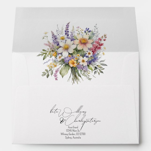 Enveloppe Mariage de automne fleur sauvage printem (Dos (Bas))