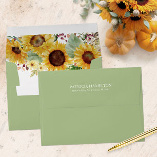 Enveloppe Mariage de automne tournesol