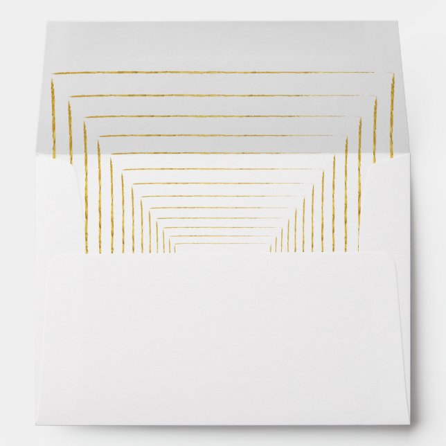 Enveloppe Mariage de bordure Gold Foil (Dos (Bas))