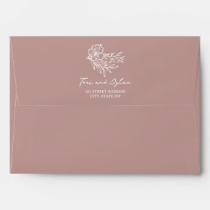 Enveloppe Mariage de bouquet rose floral