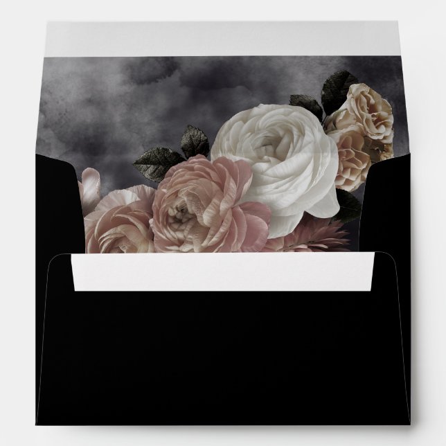 Enveloppe Mariage de bouquet Smokey Dark Rose (Dos (Bas))