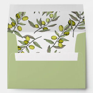 Enveloppe Mariage de branche Olive moderne