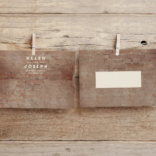 Enveloppe Mariage de briques rustiques