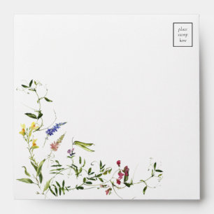 Enveloppe Mariage de calligraphie Fleur sauvage moderne