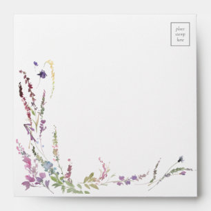 Enveloppe Mariage de calligraphie Fleur sauvage violet