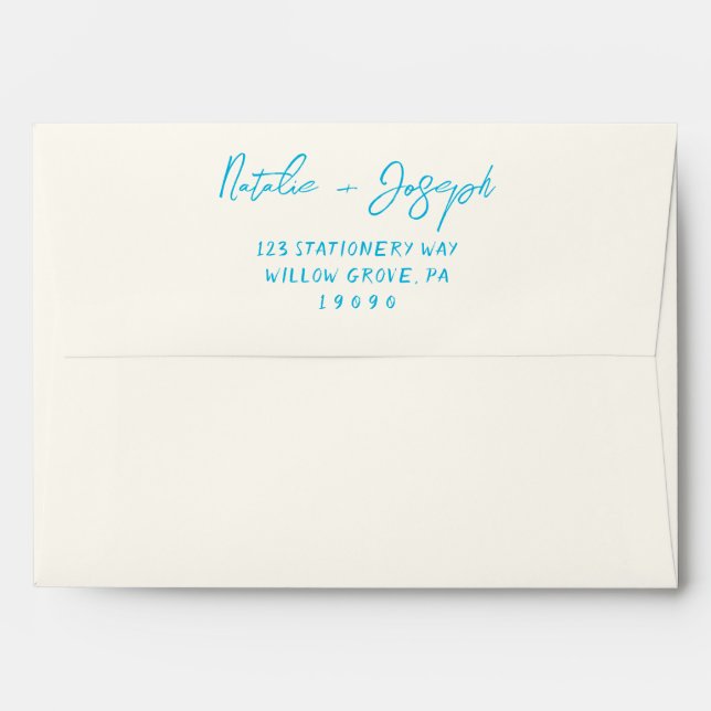 Enveloppe Mariage de calligraphie Whimsical Rétro écrit à la (Dos (Haut rabat))