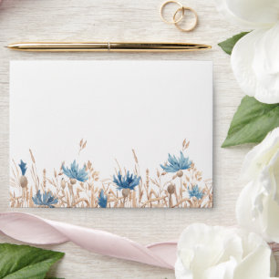 Enveloppe Mariage de champs de Cornflowers bleus et blé