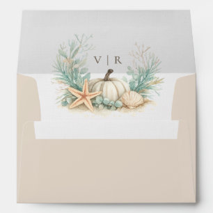 Enveloppe Mariage de Citrouille de Littoral d'Automne Coquil