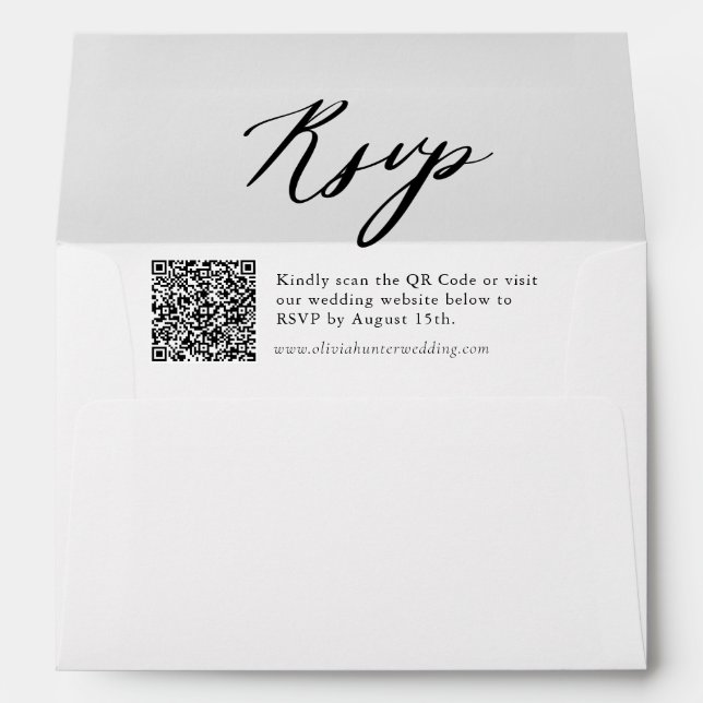 Enveloppe Mariage de code QR élégante (Dos (Bas))