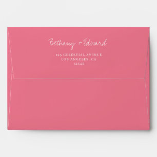 Enveloppe Mariage de coordonnées roses