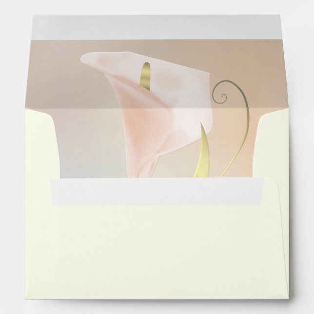 Enveloppe Mariage de Corail et d'Ivoire Calla Lily (Dos (Bas))